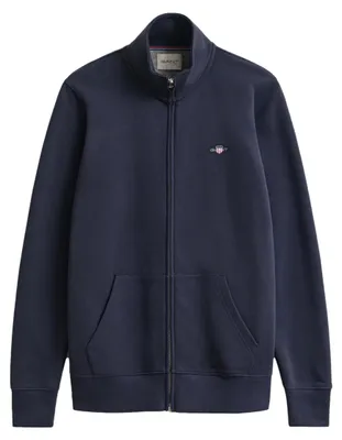 Image de GANT Regular Shield Sweatshirt avec fermeture éclair sur toute la longueur, bleu XL