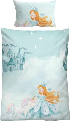 Produktbild von Biberna Kinder-Bettwäsche hellblau 1x 100x135 cm + 1x 40x60 cm