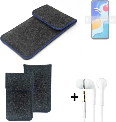 Produktbild von K-S-Trade Handy Schutz Hülle kompatibel mit Xiaomi Redmi Note 11S Global Schutzhülle Handyhülle Filztasche Pouch Tasche Case Sleeve Filzhülle