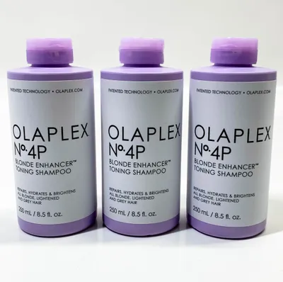 Produktbild von Olaplex Nş4P Blonde Enhancer Tönungsshampoo 250 ml - 3 Stück - Farbauffrischend, pflegend, für blondiertes Haar