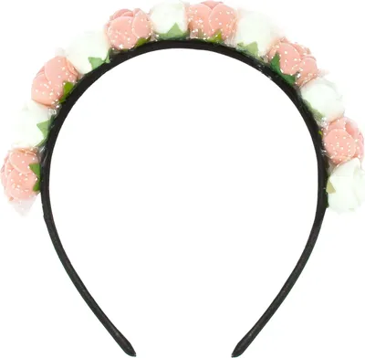 Produktbild von Oblique Unique Rosen Haarreifen Blumen Haarreif Braut JGA Hochzeit Fasching Karneval Damen Kopfschmuck - rosa weiß