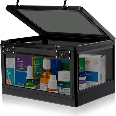Productafbeelding van Opbergdoos 24 l, met combinatieslot, voor medicijnen, stapelbaar, voor binnen
