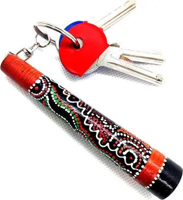 Immagine prodotto di Ciondolo portachiavi Didgeridoo - 10 cm Souvenir australiano dipinto a mano