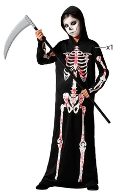 Immagine prodotto di Atosa Costume da ragazza scheletro insanguinato Nero 3-4 anni Bambini Nero 3-4 anni