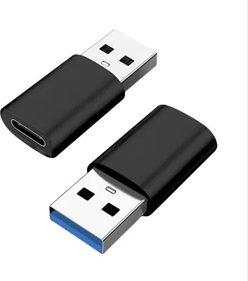 Immagine prodotto di INF Adattatore USB 3.0 Maschio a Type-C Femmina in Alluminio (Confezione da 2) Nero