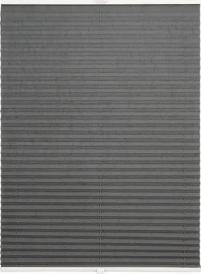 Produktbild von Plissee nach Maß Crushed zum Anschrauben in Glasleiste Farbe: Grau, Größe: B): 91-100 cm, H): 201-250 cm