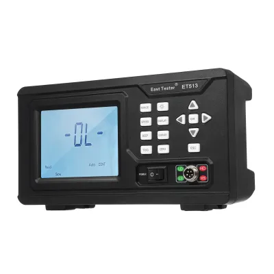 Obrázek produktu pro East Tester ET513 DC tester nízkých odporů, přenosný miliohmmetr, tester mikroodporů, tester nízkých odporů, DC LCD displej s podsvícením, tester nízkých odporů pro měření odporu (10ŠÌŠž2MŠž)