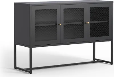 Image de Milton & Oldbrook vitrine Athènes Noir 120 x 40 x 80 cm