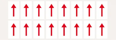 Produktbild von Dreifke® Aufkleber I Pfeil, weiß/rot, Folie, Schrifthöhe 25mm, 22x36mm, 320 S...