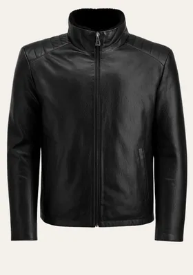 Produktbild von Jacke Victor – Edles Glattleder & Shearling Lammfell - Größe: XL