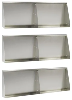 Zdjęcie produktu dla Ściana oporowa, 6 sztuk, wymiary 60 x 12 x 40 cm, stal nierdzewna, kolor srebrny