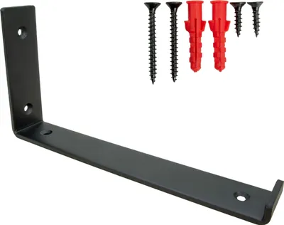 Immagine prodotto di Porta scaffale in metallo LOFT 24,5 cm - girevole, stile industriale, resistente, viti invisibili, nero opaco, per spazi abitativi e uffici moderni.