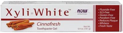 Productafbeelding van Tandpasta, Now Solutions, Xyli White Cinnamon, voor het witter maken van tanden, zonder fluoride, met kaneelsmaak, 181 gram