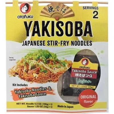 Produktbild von OTAFUKU Yakisoba Nudeln mit Yakisoba Sauce Kochset 370g | 2 Portionen Japanische Bratnudeln