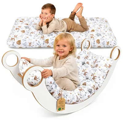 Produktbild von Kletterbogen Kissen Bogenwippe 60x120 cm Bodenmatratze Kinder Hirsch mit Bären