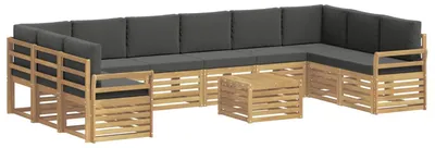 Image de Ensemble de sofas d'extérieur, 11 pièces, blanc et anthracite