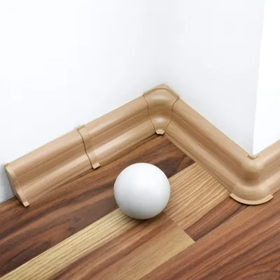 Produktbild von DQ-PP Sockelleiste 200cm PVC + Dübel Fussleiste Leisten Höhe: 52mm , Farbe: Buche-naturlich