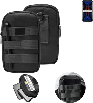 Produktbild von K-S-Trade Holster Gürtel Tasche kompatibel mit Doogee S95 Pro Handy Tasche Schutz Hülle dunkel-grau viele Fächer, 1x
