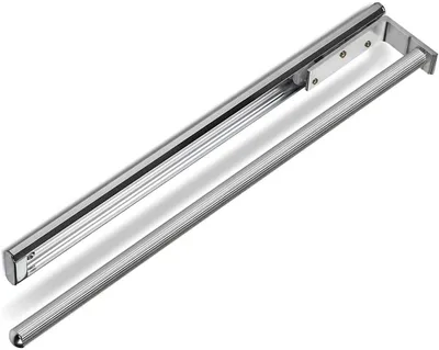 Obrázok produktu pre Držiak na uteráky výsuvný 450-730 mm, 1-ramenný, hliník, leštený chróm, pre kúpeľňu