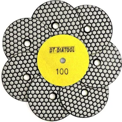 Obrázok produktu pre Suché diamantové leštiace kotúče - Na žulu a mramor - 8 kusov - 100 mm