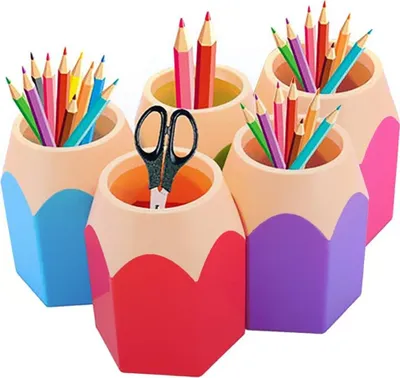 Produktbild von Stiftehalter, Schrein-Schreibtisch-Organizer (1 Set mit 5 Farben), kann Bleistifte und Stifte platzieren, Make-up-Pinsel, Vasen herstellen, Schul- und Bürobedarf