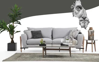 Obrázek produktu pro Dvoumístná pohovka 2místné látkové pohovky moderní design obývací pokoj šedá