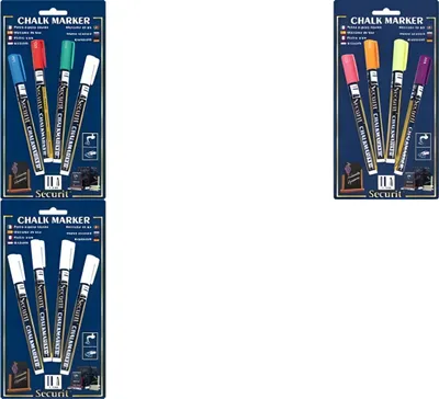 Immagine prodotto di Pennarello a gesso Securit ORIGINAL SMALL set di 4 pennarelli giallo arancio rosa e viola