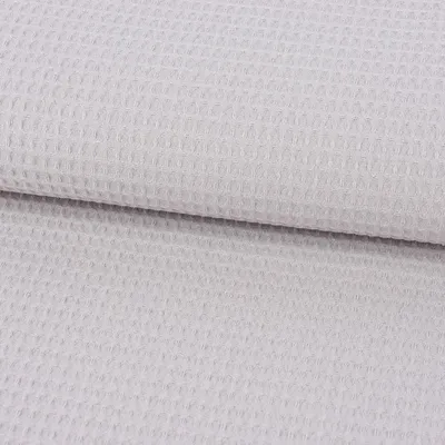 Produktbild von Bekleidungsstoff Meterware Waffelpique Baumwolle uni hellgrau 1,45m