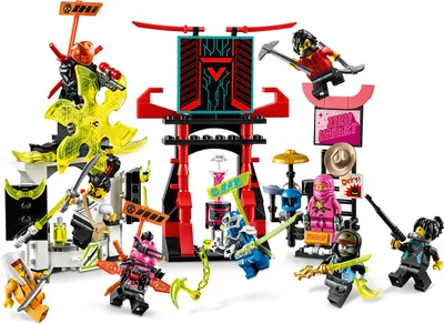Produktbild von LEGO 71708 NINJAGO Marktplatz, Minifiguren-Set mit Digi Jay, Avatar Pink Zane und Avatar Harumi (inkl. 9 Minifiguren)