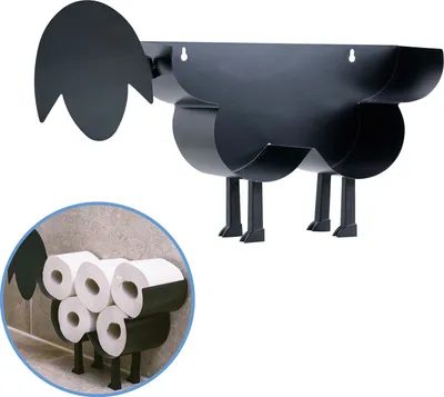 Produktbild von Sanics Reservepapierhalter Freistehend - Toilettenpapierhalter Hängend - Wandhalter - Ersatzrollenhalter Schaf - Rollenhalter Schwarz