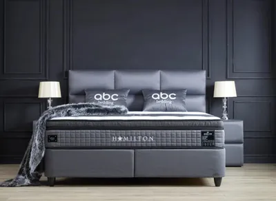 Produktbild von Boxspringbett Hamilton 180 x 200 cm Komplettset Anthrazit Voll-orthopädisches Komfortbett mit Bettkasten, Stauraum, inkl. Lieferung und Montage