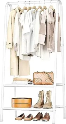 Image de Meuble à chaussures sur pied - Meuble d'entrée avec étagère à chaussures - Meuble d'entrée avec banc - Meuble à chaussures moderne sur pied - Blanc