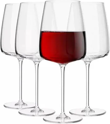 Productafbeelding van Rode wijnglazen - Set van vier - Elegante diners - Hoogwaardig kristalglas - 600 ml - Helder