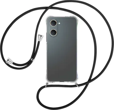 Produktbild von Handykette Backcover-Schutzhülle mit Band (Metall silberfarben) für vivo Y28s 5G - schwarz