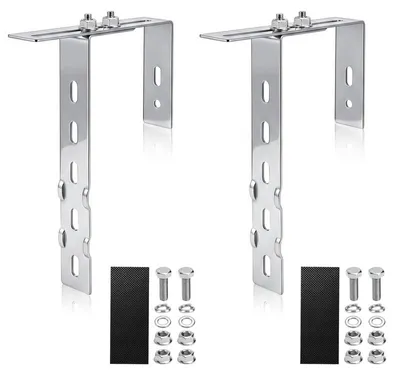 2er-Set Montagehaken für Solarmodule, Edelstahl 304, verstellbar 6–19 cm