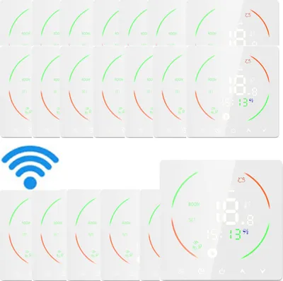 Obrázok produktu pre 20x inteligentný WiFi termostat Tuya, izbový termostat pre 16 A elektrické kúrenie a podlahové kúrenie, programovateľný regulátor teploty, LCD nástenný termostat, biely