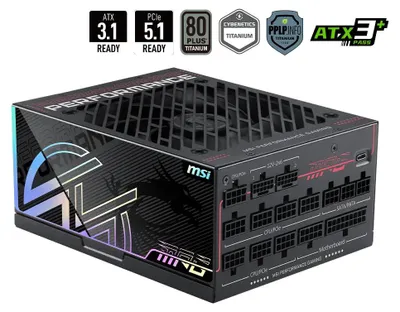 Produktbild von MSI MPG Ai1300TS PCIE5 Netzteil 1300 W 24-pin ATX ATX Schwarz