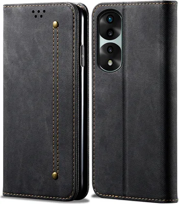 Obrázek produktu pro Honor 70 Pro Pouzdro, Kožené Peněženkové Pouzdro s Magnetickým Uzavíráním a Stojánkem pro Honor 70 Pro / Honor 70 Pro+ černé