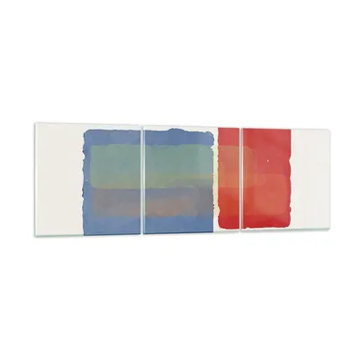 Produktbild von Bilder auf glas - 3 Teile - Stück Geometrisch Rechtecke - 90x30cm - Glasbilder - Wandbilder - Bilder - zum Aufhängen bereit - Wanddekoration aus Glas - Glas Bilder - Wandbild auf Glas - GCA90x30-4809