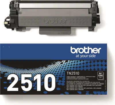 Zdjęcie produktu dla Brother TN-2510 - kaseta z tonerem o dużej pojemności - czarna - oryginalna - pudełko - do P/N: HLL2400DWRE1, HLL2445DWRE1, MFCL2860DWE