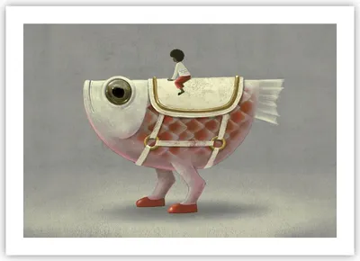 Produktbild von Poster - Poster ohne Rahmen - Surreal Fisch Kind - 70x50 cm - Wand Bild - Wanddeko - Wandbilder - Kunstposter - Wandposter - Bilder - Kunstdruck - Wanddekoration - Wandbild - P2XAA70x50-4897