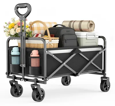 Immagine prodotto di Carrello pieghevole – Carrello trasportabile pieghevole – Capacità: 70 litri – Portata: 70 kg – Ruote girevoli a 360° – Ideale per campeggio, spesa, traslochi