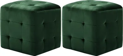 Produktbild von Pouf 2 Stk. Grün 30x30x30 cm Samtstoff