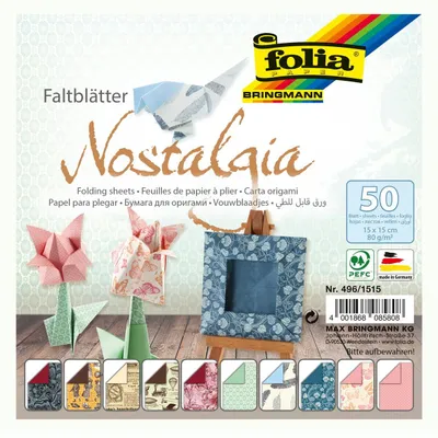 Produktbild von folia Faltblätter "Nostalgia" 150 x 150 mm 50 Blatt