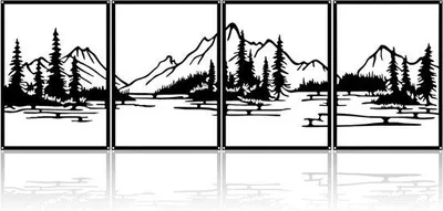 Produktbild von Schwarzes Metallwandkunst Rustikaler Wandbord für Zuhause