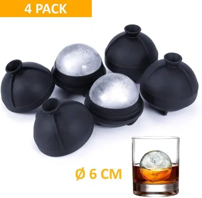 Produktbild von Eiswürfelform, 4er-Set perfekt geformte Eiswürfel, große Eiswürfelform für Whisky, runde Whisky-Steine, für Softdrinks, auslaufsicher