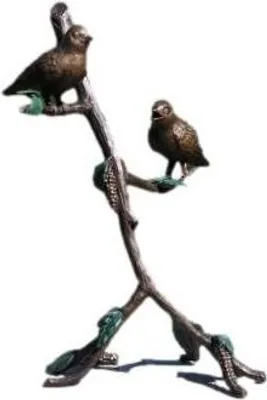 Produktbild von Vogelpaar auf Ast aus Bronze Neu Frostfest Deko Dekoration BOAN-1372