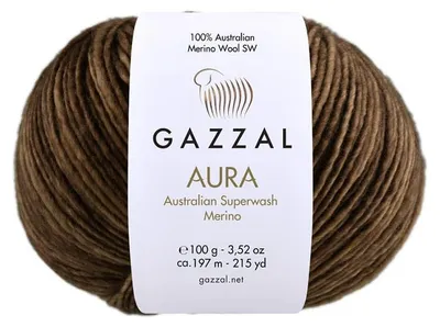 Produktbild von Gazzal Aura Wolle 100g Merino Superwash Braun