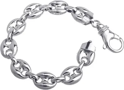Produktbild von SILBERKETTEN STORE Kaffeebohnenkette Armband 11,5mm - 925 Silber, Länge wählbar - 19cm