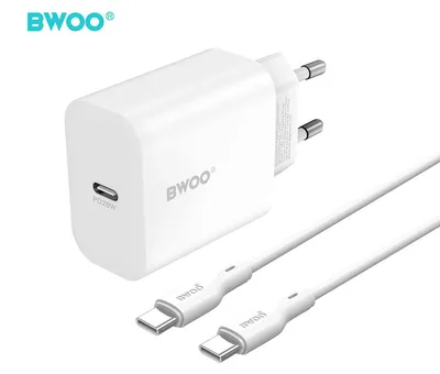 Produktbild von BWOO Wandladegerät CDA233 PD 20W 1x USB-C mit USB-C - USB-C Kabel weiß
